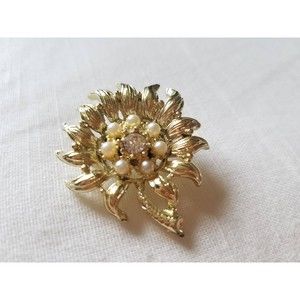 Vintage Sunflower Brooch